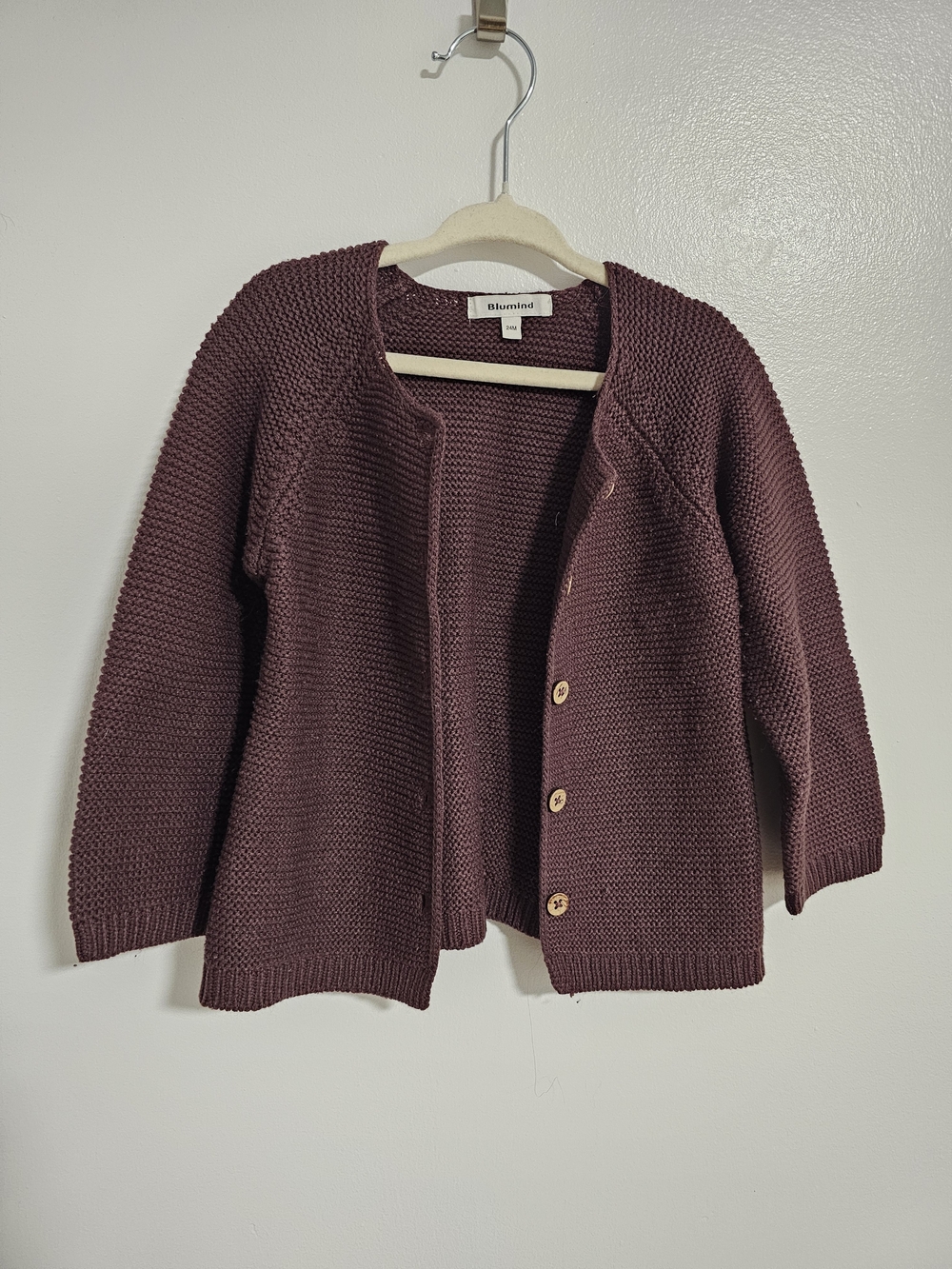 🧸2/20$ Blumind Girls Cardigan Eggplant Purple Size 24M Baby Toddler